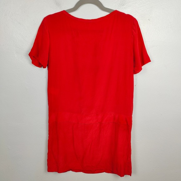 Maje Silk Dress Womens Large 3‎ Mini Tunic Pockets T-Shirt Minimalist Preppy - Picture 4 of 7